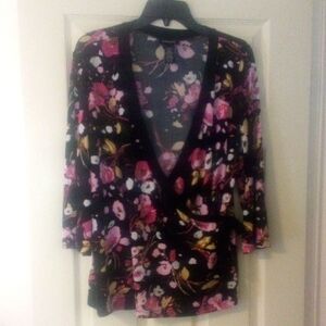 AVENUE Black Floral Blouse